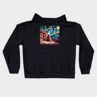 Petra Jordan Starry Night - Beautiful Iconic Places Kids Hoodie